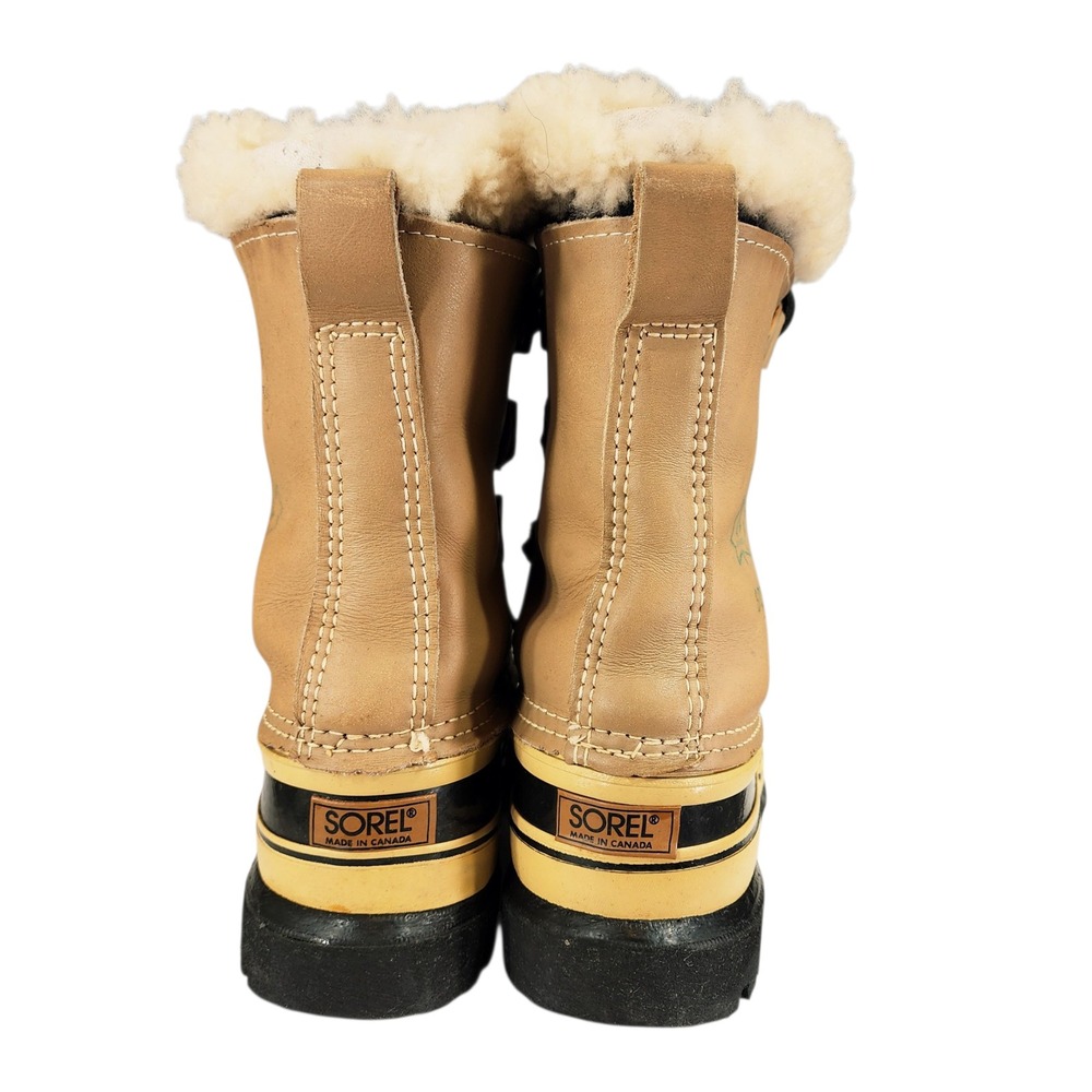 Vtg Sorel Caribou Kaufman Snow Boots sz 7 Mens Canada Leather Winter Waterproof - Picture 5 of 14